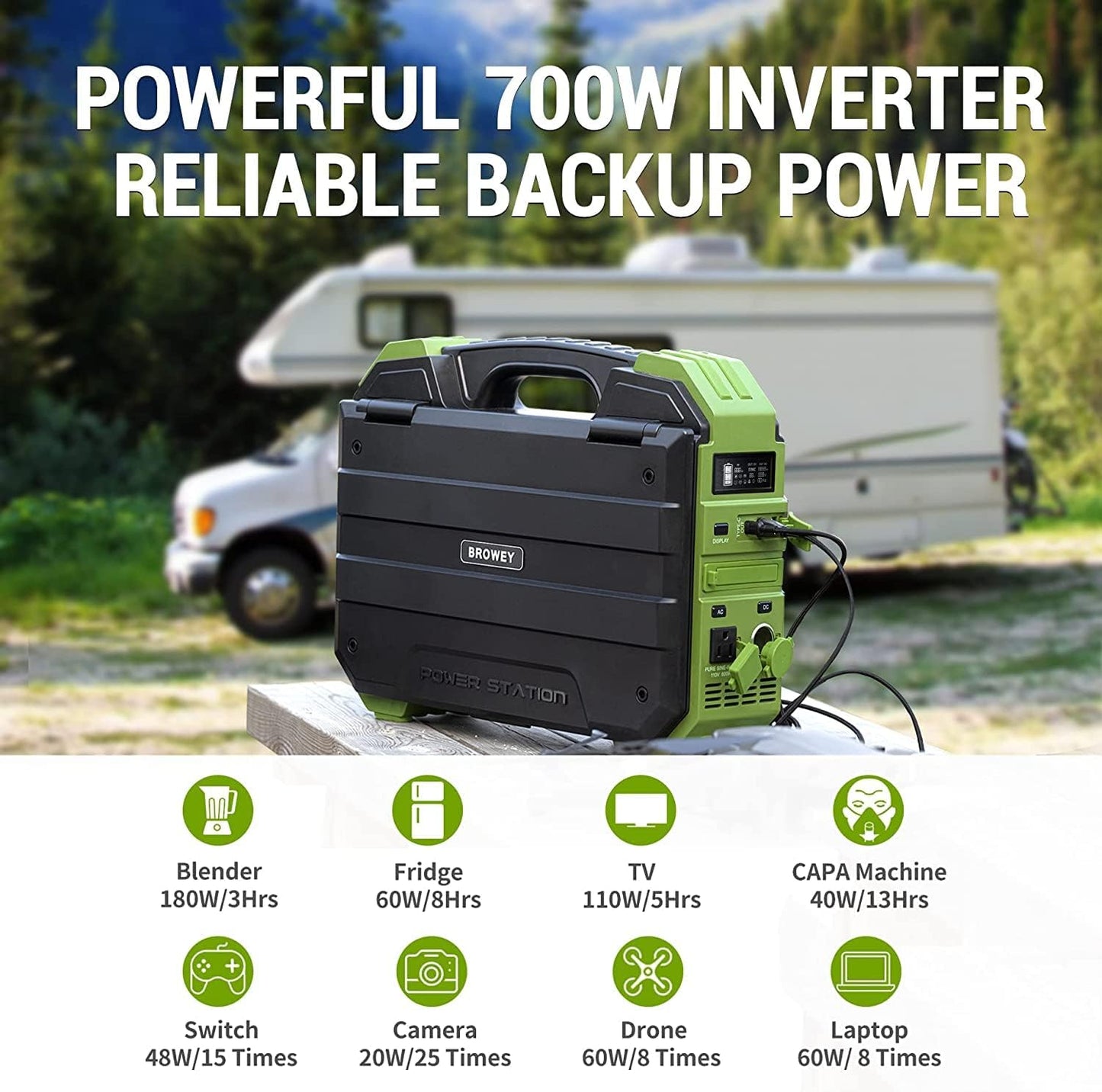 Portable Power Station with 30W Solar Panel