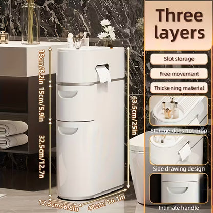 3 4 layer white seam drawing cabinet   put paper towel storage rack organizer multi functional household locker for the bathroom   room and   a   of household storage toilet paper storage containers 4