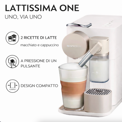 Macchina da Caffè Automatica - De'Longhi Nespresso Lattissima One ☕️🎁  +100 capsule GRATIS