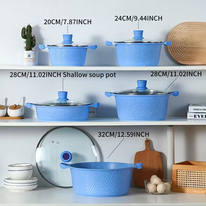 Set di Utensili da Cucina con Pentola e Padella Rivestite in Pietra Maifan