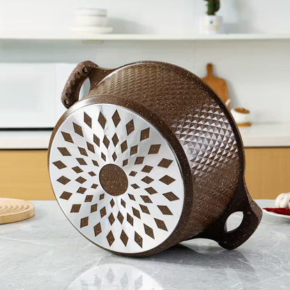 Set di Utensili da Cucina con Pentola e Padella Rivestite in Pietra Maifan