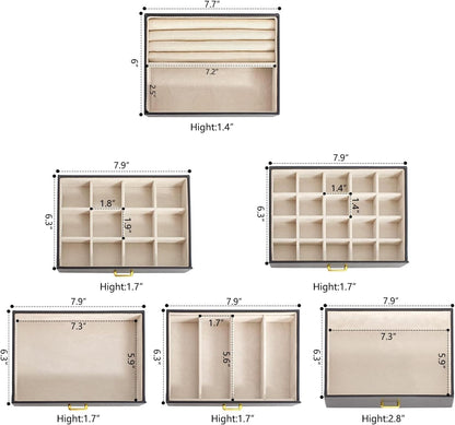 AKOZLIN Huge Jewelry Box Organizer Functional Lockable, Large Leather Jewelry Storage Case for Women Girls Ring Necklace Earring Bracelet Holder Organizer with Mirror