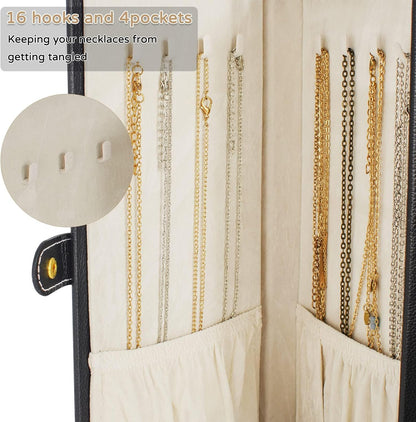 AKOZLIN Huge Jewelry Box Organizer Functional Lockable, Large Leather Jewelry Storage Case for Women Girls Ring Necklace Earring Bracelet Holder Organizer with Mirror